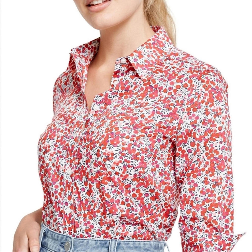 J. Crew Liberty Fabric Poplin Wiltshire Print Button Down Shirt